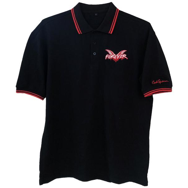 Men's Cock Sparrer: Forever Polo (Black w/ Red Piping)