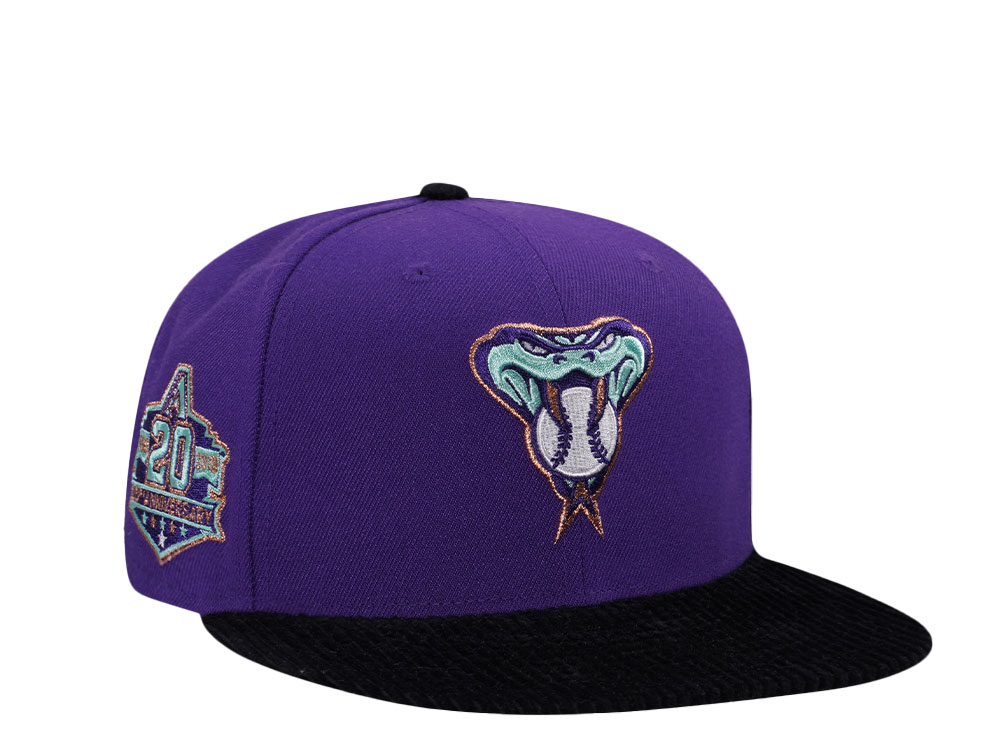 Men's New Era: Arizona Diamondbacks 20th Anniversary Cord Visor Edition 59Fifty Fitted Hat (Purple)