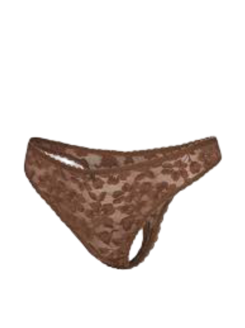 Lavish Lace Thong Panty (Brown Sugar Nude)