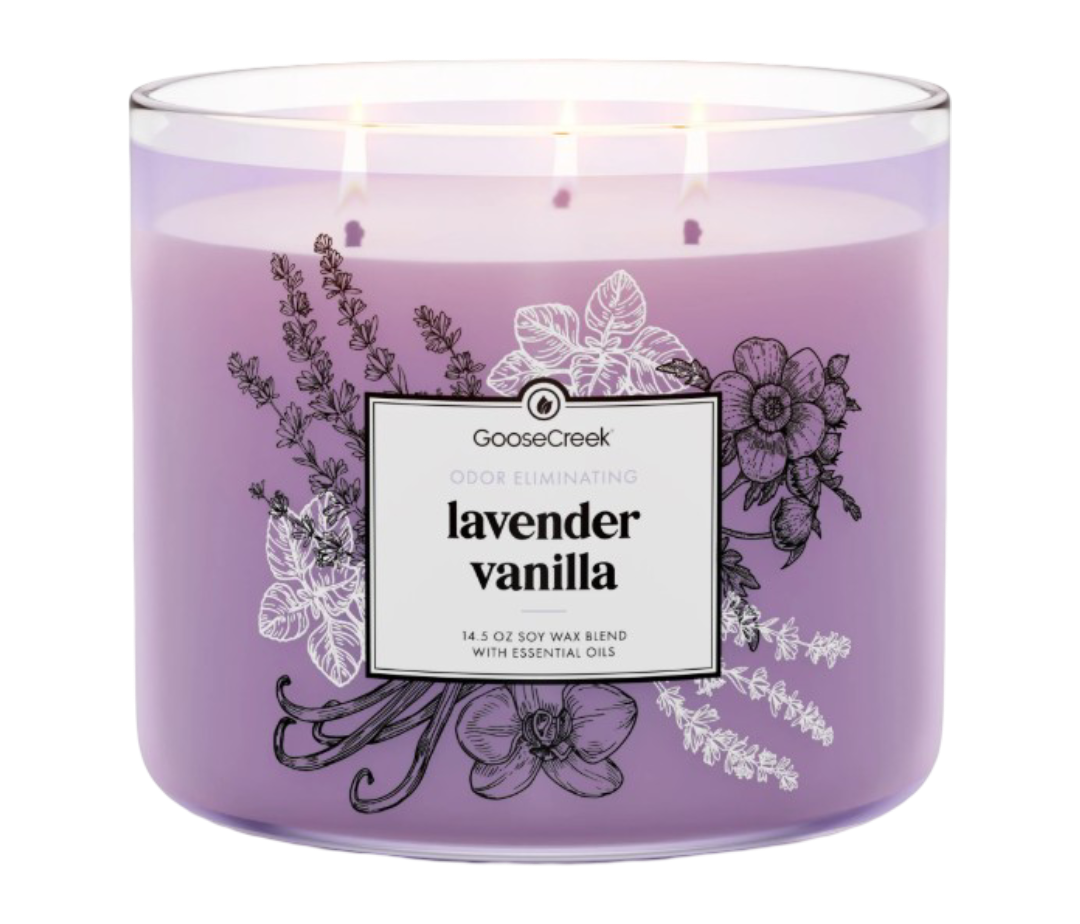 Odor Eliminating Lavender Vanilla 3-Wick Candle - 411g