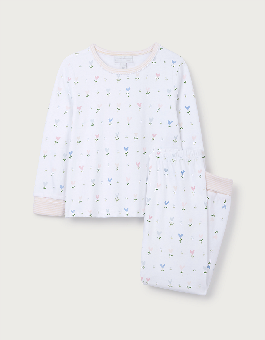 Kids' Organic Cotton Blend Slim Fit Love Bud Pyjamas (Multi)