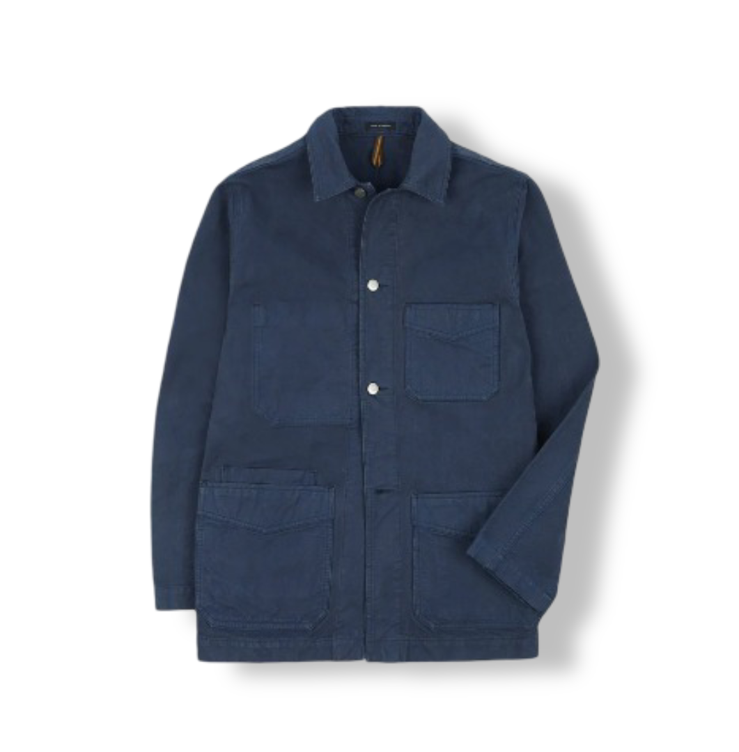 Men's Cotton Duck Canvas Five-Pocket Chore Jacket (Navy)