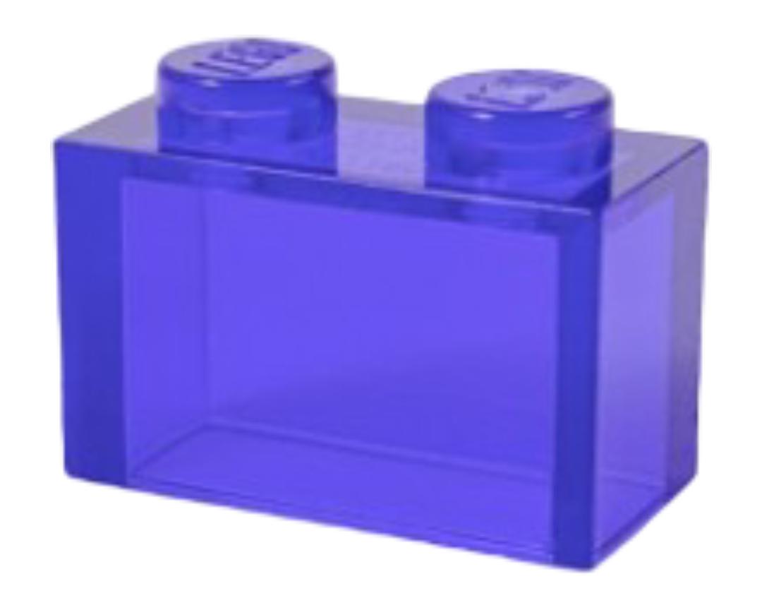 Brick - Transparent Purple (1x2) Without Bottom Tube