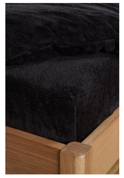 Brentfords: Teddy Fleece Thermal Fitted Bed Sheet (Black)