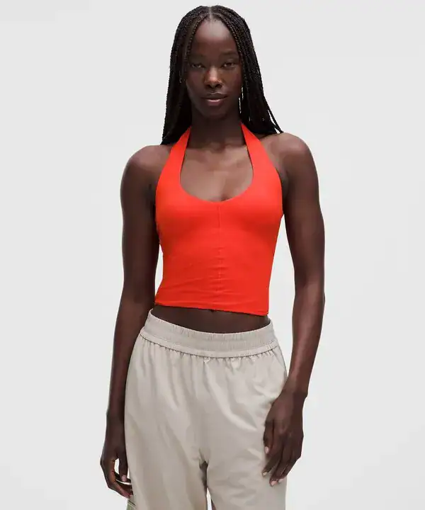 Women's Wundermost Ultra-Soft Nulu Halter Tank Top (Red)