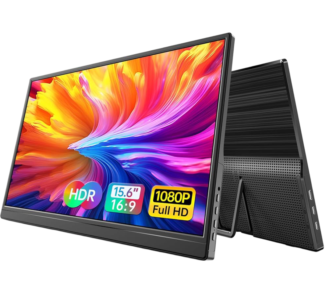 Anyuse: Portable Monitor 15.6 Inch 1080P USB-C HDMI Ultra-Slim Travel Monitor With Kickstand