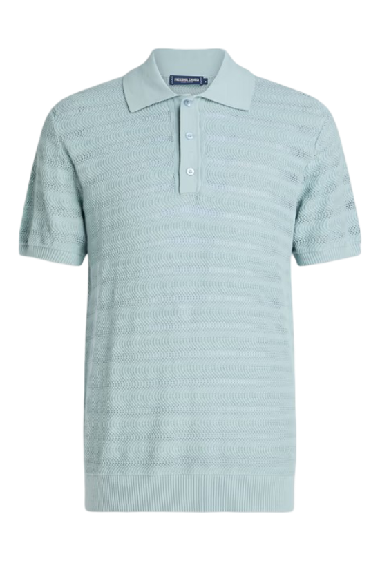 Frescobol Carioca: Men's Vidal Pointelle Knit Cotton Polo Shirt