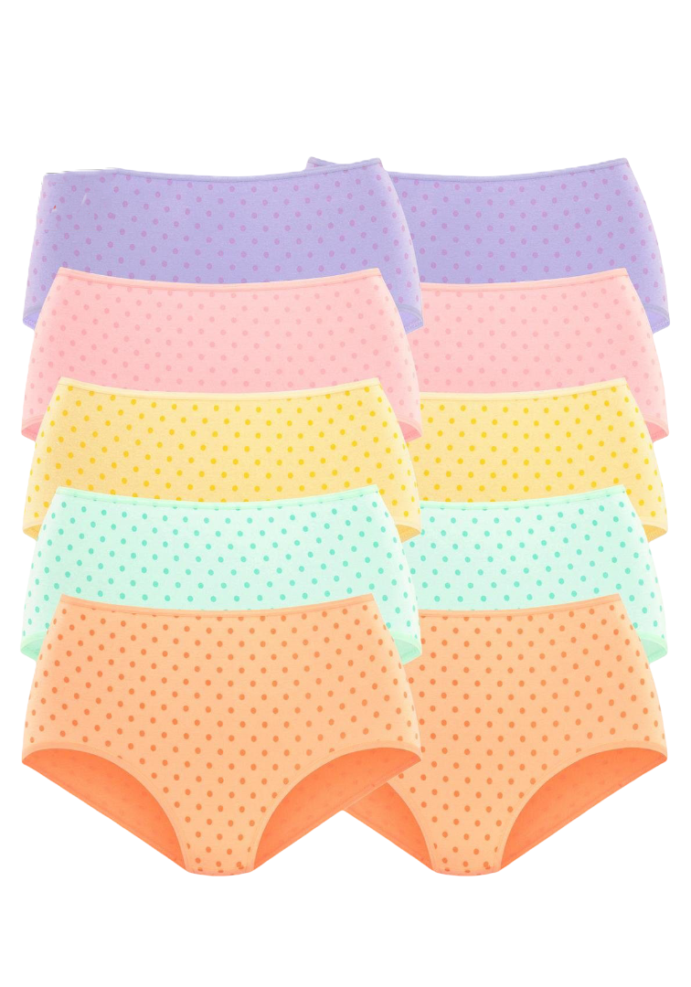 Petite Fleur: Women’s Briefs - 10 pack (Assorted Colors)