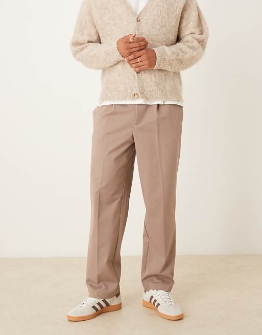 Asos Design: Men's Oversized Tapered Pants (Brown)