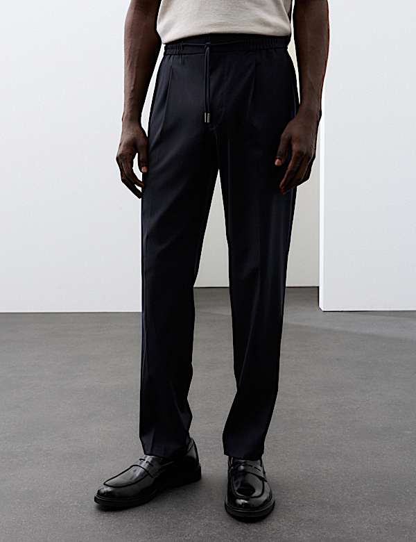 Men's Tailored Fit Performance Trousers (Navy)