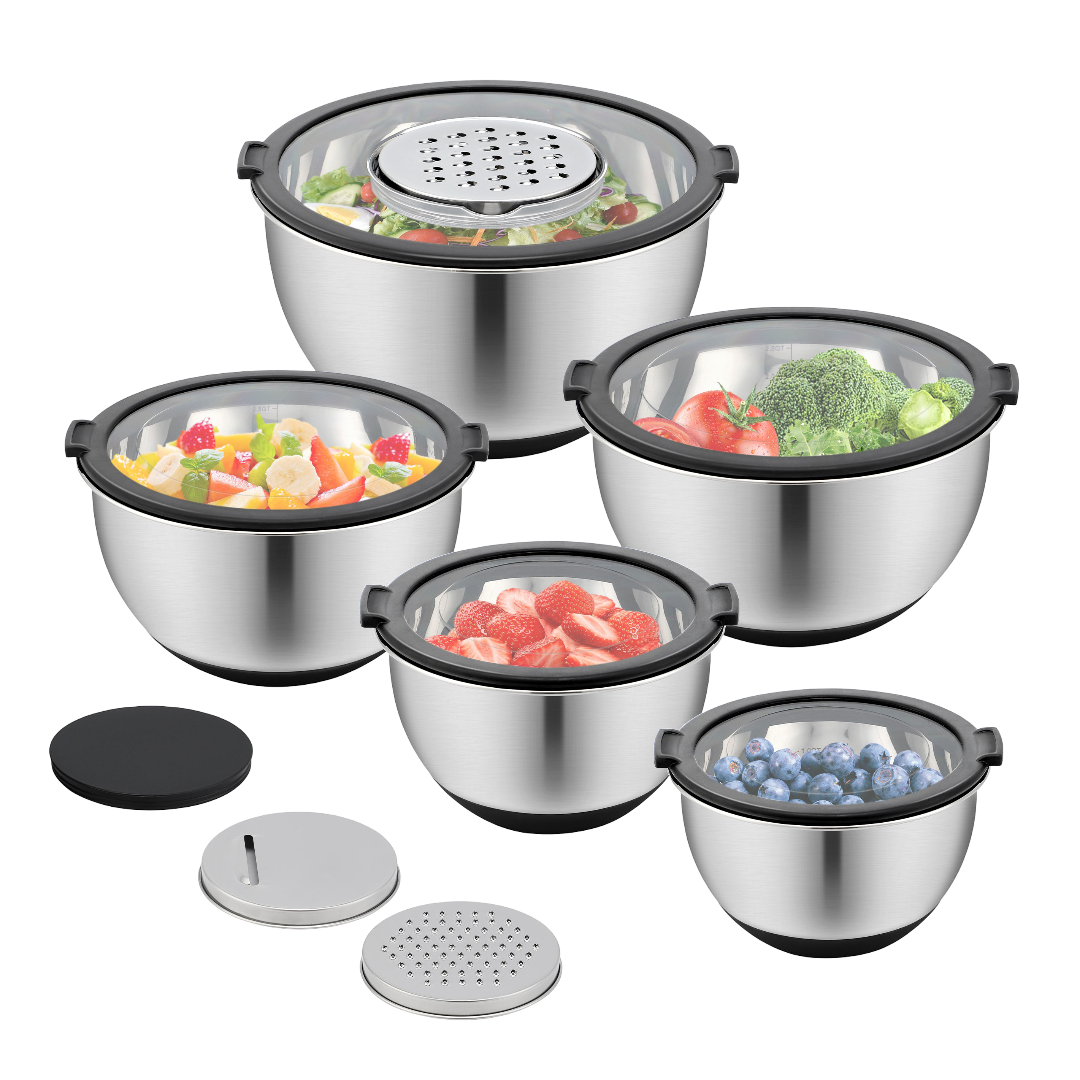 Stainless Steel Mixing Bowl With Grater Salad Bowl
