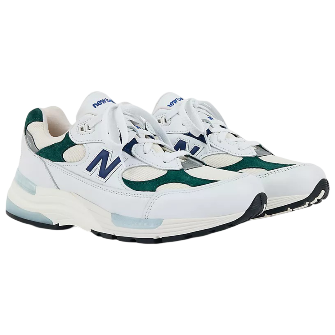 Made in USA 992 Shoes (White with Marsh Green)