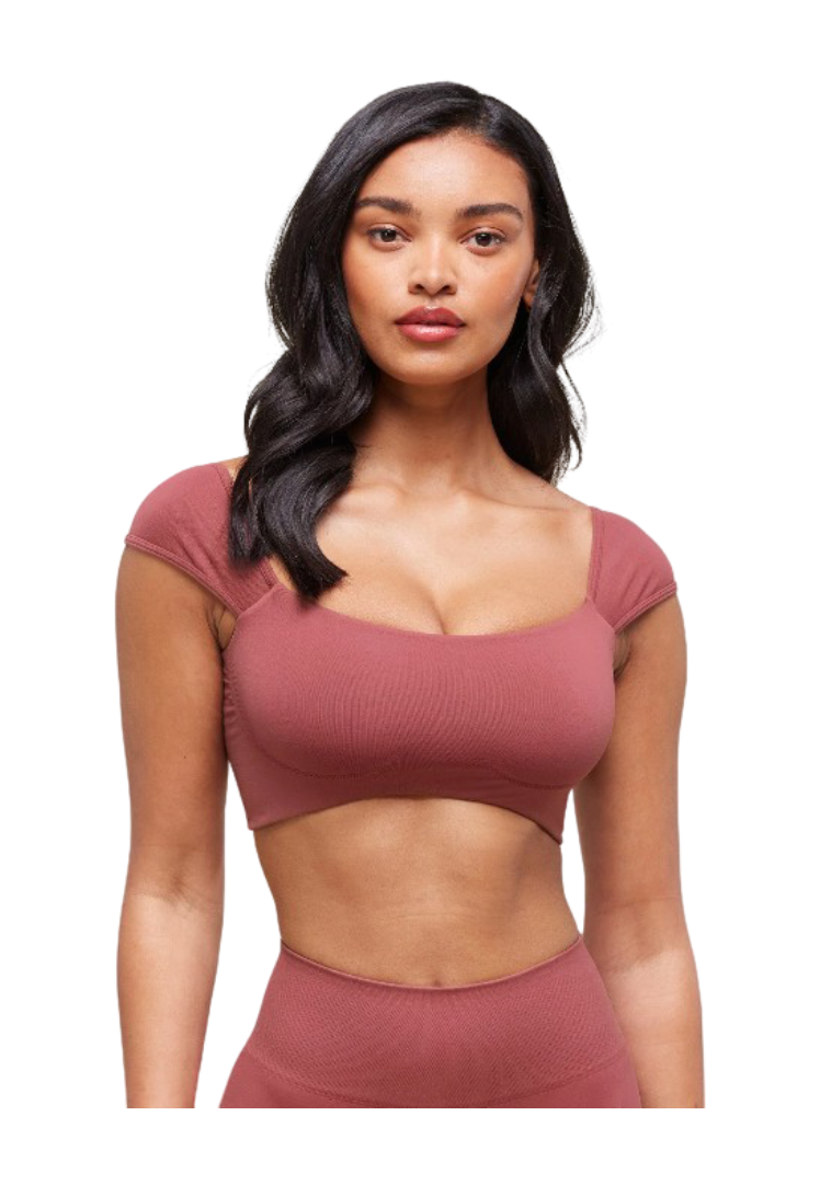 Soft Sculpt Cap Sleeve Bralette (Washed Berry Pink)