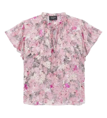 The Kooples: Short Sleeved Lace Collar Top (Pink)
