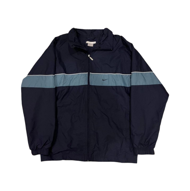 Y2K Nike Blue Windbreaker Jacket (Navy And Blue)