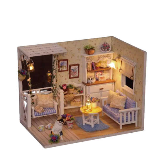 Diy Wooden Casa Roombox Dollhouse With Furniture Light