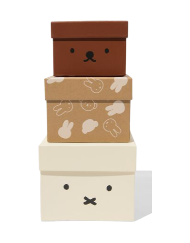 Miffy Cardboard Storage Boxes (3 Pieces)