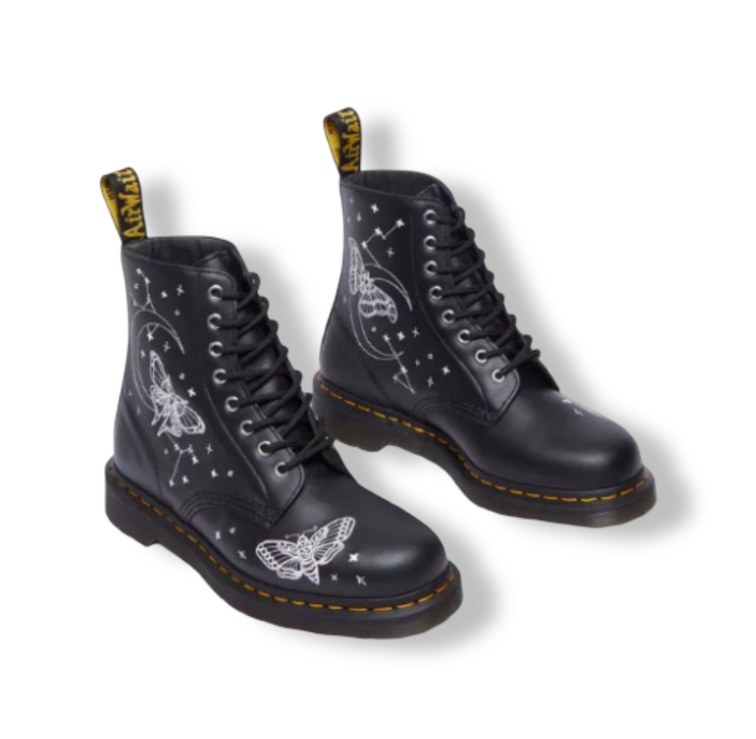 1460 Celestial: Women's Moth Embroidered Lace Up Boots