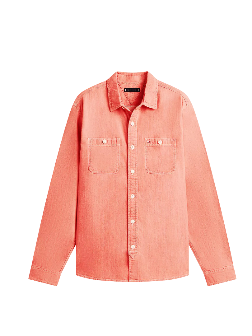 Relaxed Fit Denim Shirt (Vintage Red)
