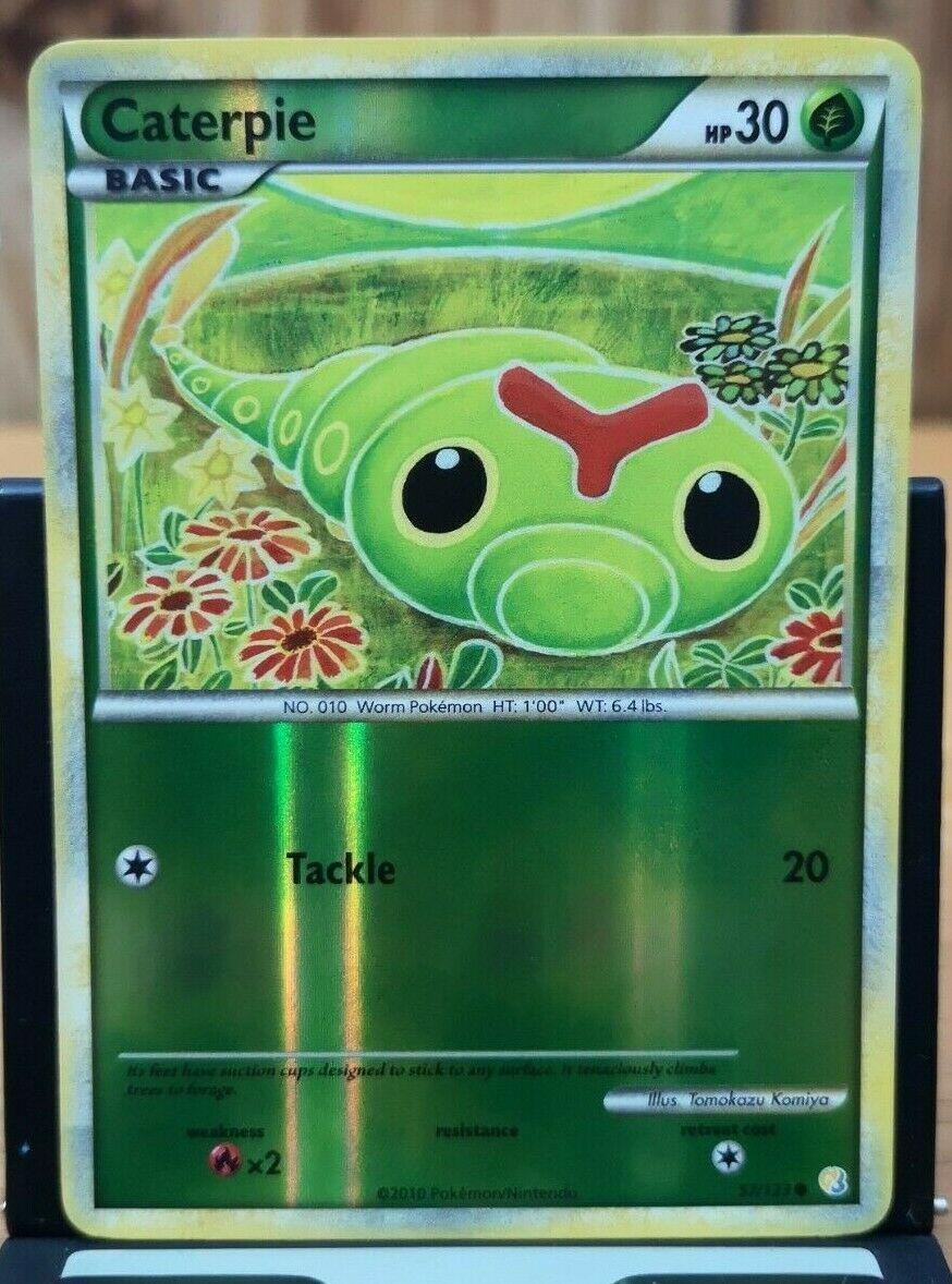 Pokémon TCG: Caterpie #57 Reverse Holo (French, HeartGold & SoulSilver, LP)