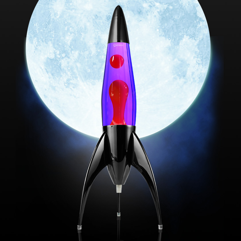 Telstar Rocket Lava Lamp (Black - Violet with Turquoise Lava)