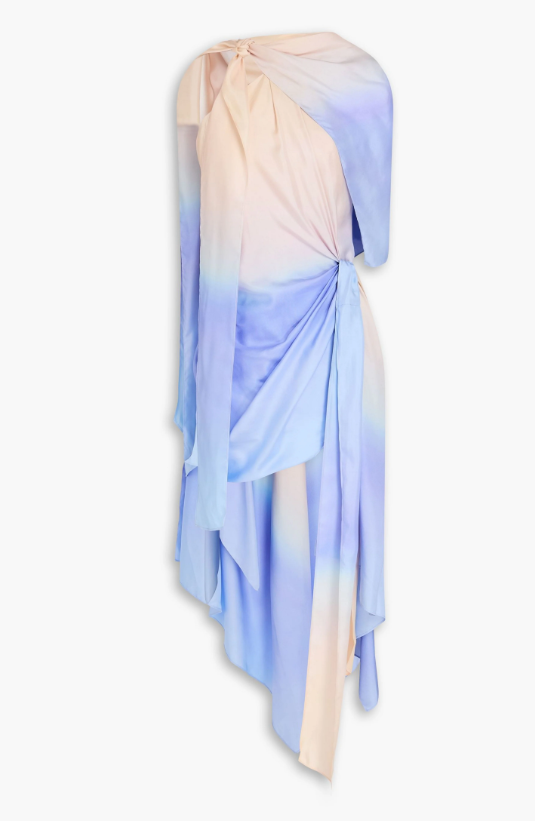 Women's Draped Degrade Silk-Twill Mini Dress