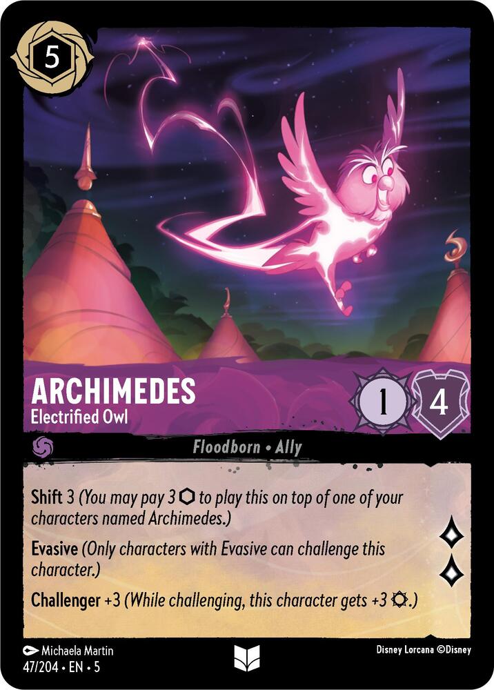 Disney Lorcana: Archimedes, Electrified Owl (V2 - Shimmering Skies)