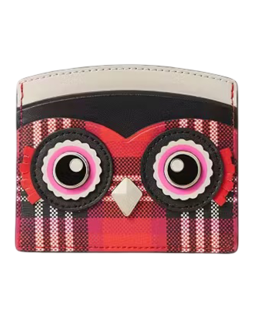 Blinx Plaid Owl Card Holder