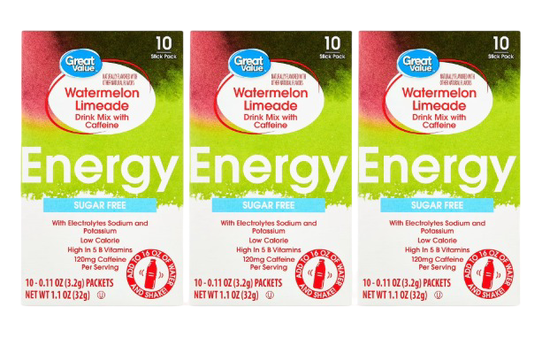 Great Value: Energy Electrolyte Watermelon Limeade Liquid Drink Mix - 1.1 oz (3 pack)