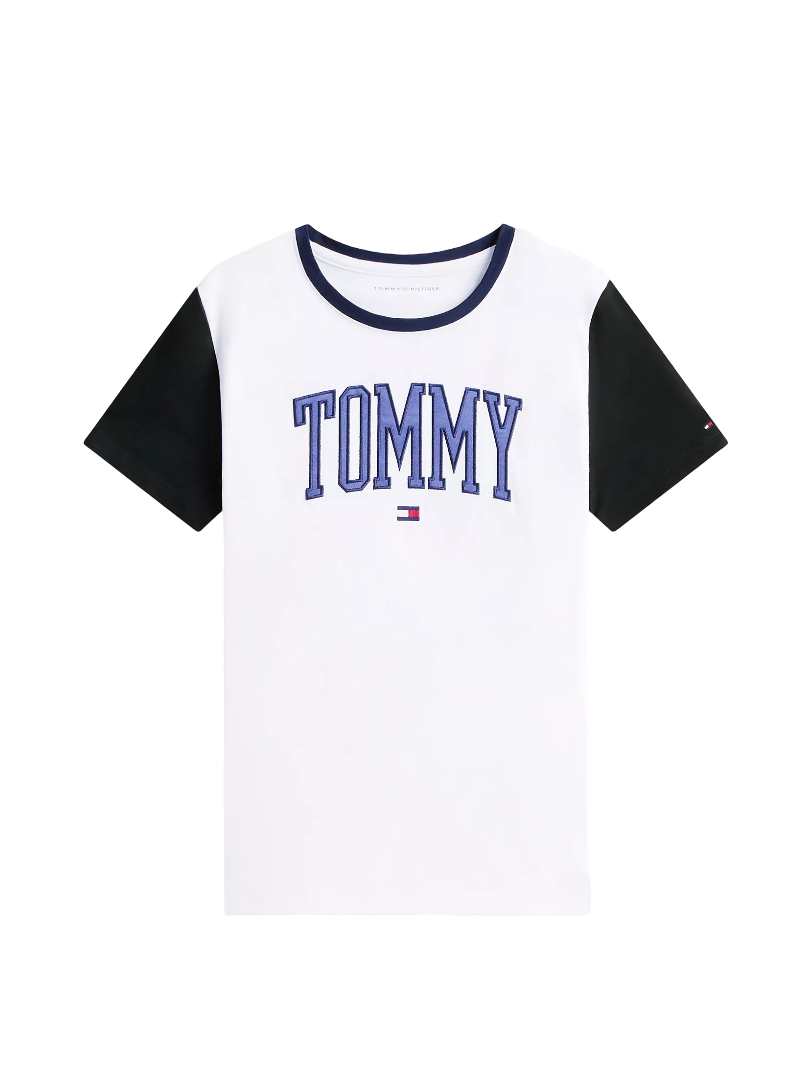 Varsity Tommy Logo Ringer T-Shirt (Ivory)