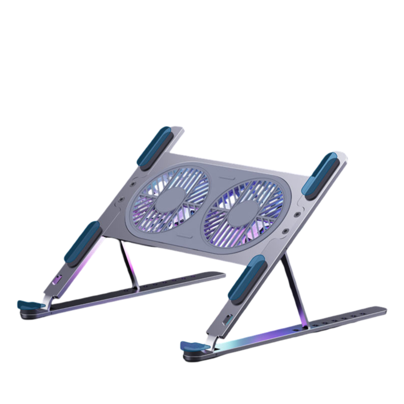 Adjustable Portable Tablet & Laptop Cooling Stand Double Usb Fans