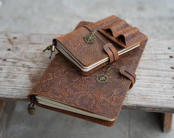 Handmade Montana Leather A5 Notebook (Lined Pages, Travel Journal)